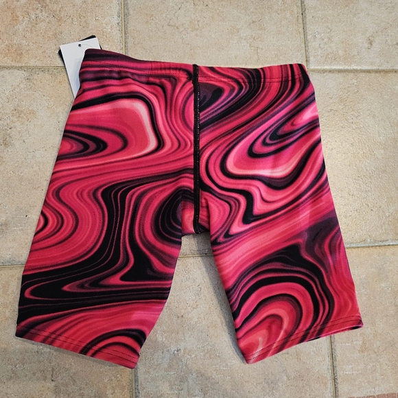 TYR Kids 22 Red Black Swirl Jammer Swim Suit Small - Picture 4 of 5